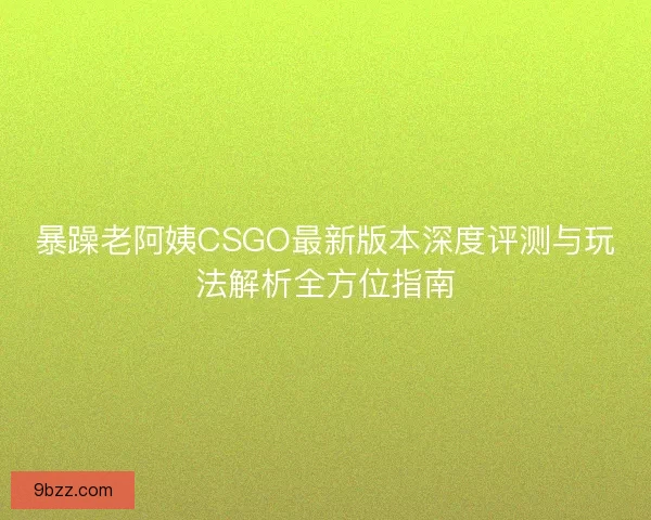 暴躁老阿姨CSGO最新版本深度评测与玩法解析全方位指南